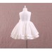 GI1354 ชุดราตรีเด็กผู้หญิง แขนกุด แต่งคริสตัลรอบคอ กระโปรงพองๆ สีขาวออฟไวท์ (Off-white) (2ชิ้น) 
