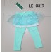 LE0317 Legging กางเกงกระโปรงผ้าลูกไม้ลายโบว์ สีเขียวมิ้น S.80/110
