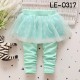 LE0317 Legging กางเกงกระโปรงผ้าลูกไม้ลายโบว์ สีเขียวมิ้น S.80/110