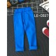 LE0327 กางเกงสกินนี่เด็กผู้ชาย ขายาว เอวยางยืด สีน้ำเงิน S.100/110