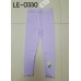 LE0330กางเกงเลคกิ้งเด็กผู้หญิง ขายาว ปักลายดอกไม้ สีม่วง 