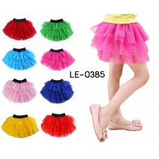 LE0385 กระโปรงเด็กผู้หญิง ปอมๆ เชียร์ TUTU ขอบเอวสีดำ ไซส์ L อายุ 5-8 ปี (เลือกสี)