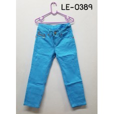 LE0389 กางเกงยีนส์ขายาวเด็กผู้ชาย ทรงขาเดฟ สีฟ้า S.110