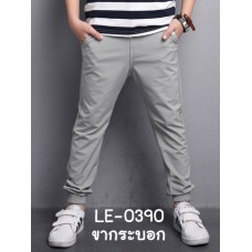 LE0390 กางเกงสแลคเด็กผู้ชาย ขายาวทรงกระบอก สีเทา 