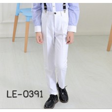 LE0391L กางเกงสแลคเด็กผู้ชายขายาวสีขาวออฟไวท์