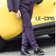 LE0395 กางเกงสแลคเด็กผู้ชายขายาวสีม่วงเข้ม S.160
