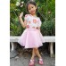 LE0397 กระโปรงกางเกงเด็กผู้หญิง ผ้าแก้ว 5-9 ปี สีชมพู