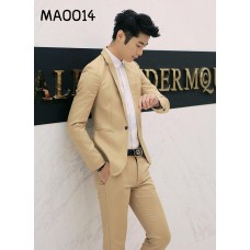 MA0014 ชุดสูทผู้ใหญ่แขนยาวขายาวสีกากี (2ชิ้น) L