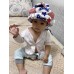 HE0067 หมวกกันน๊อคเด็ก หมวกกันกระแทกเด็ก สีขาวลายดาวธงชาติอเมริกา (40-53cm)