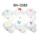 SH0183 ถุงเท้าเด็กผู้หญิง ใส่ออกงาน ไซส์ 3-5 ขอบระบาย ติดโบว์ลายหัวใจและดอกกุหลาบ สีขาวล้วน (เลือกสี) 