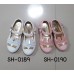 SH0190 รองเท้าพื้นยางเด็กผู้หญิง หัวแมวเหมี่ยวกากเพชร สายคาดสีชมพู (มีกล่อง)