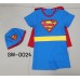 SW0024 ชุดว่ายน้ำเด็กผู้ชาย แบบบอดี้สูท แขนขาสั้น ผ้าคลุม (ถอดออกได้) ลายซุปเปอร์แมน พร้อมหมวก (2ชิ้น) S.90