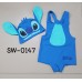 SW0147 ชุดว่ายน้ำเด็กแฟนซีแขนกุดแบบบอดี้สูท ลายสติชท์ Stitch พร้อมหมวกว่ายน้ำ (2ชิ้น) S.90