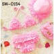 SW0154 ชุดว่ายน้ำเด็กผู้หญิงแบบทูพีช พร้อมหมวกว่ายน้ำ สีชมพูหวาน (3ชิ้น) S.80