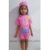 SW0158 ชุดว่ายน้ำเด็กผู้หญิง แบบบอดี้สูท แขนขาสั้น ลาย Peppa Pig พร้อมหมวกว่ายน้ำ สีชมพู (2ชิ้น) S.110/120