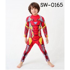 SW0165 ชุดว่ายน้ำเด็กผู้ชาย แบบเสื้อแขนยาว กางเกงขายาว ลายไอรอนแมน (2ชิ้น)