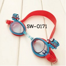 SW0171 แว่นตาว่ายน้ำเด็ก ลายโทมัส พร้อมกล่องเก็บ และที่อุดหูกันน้ำเข้า (4ชิ้น)