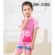 SW0182 ชุดว่ายน้ำเด็กผู้ชาย แบบบอดี้สูท แขนขาสั้น ลาย Peppa Pig 