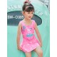 SW0185 ชุดว่ายน้ำเด็กผู้หญิง แขนกุดแบบบอดี้สูท กระโปรงเย็บติด ลาย Peppa Pig สีชมพู (ไม่มีหมวก) S.110