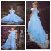 GI0867 ชุดเจ้าหญิงซินเดอเรลล่า Cinderella เชือกถักหลัง กระโปรงหางยาว สีฟ้า S.110/140