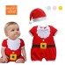 BS0201 ชุดบอดี้สูทเด็ก ซานตาครอสน้อย พร้อมหมวกสีแดง ฉลองคริสมาสต์นี้ (2ชิ้น)