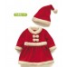 GI0122 เดรสเด็กผู้หญิง แฟนซี ซานตาครอสสีแดงแขนยาว ติดโบว์คู่ พร้อมหมวก ฉลองคริสมาสต์ (2ชิ้น)