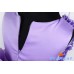 GI0945 ชุดราตรีเด็กผู้หญิงออกงาน แขนกุด แต่งดอกไม้ช่วงบน กระโปรงระบายเป็นชั้นๆ สีม่วง