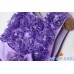 GI0945 ชุดราตรีเด็กผู้หญิงออกงาน แขนกุด แต่งดอกไม้ช่วงบน กระโปรงระบายเป็นชั้นๆ สีม่วง