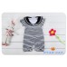 BS0030 ชุดบอดี้สูทเด็กทหารเรือคอปกลายขวางสีขาวสลับดำ