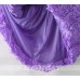 GI0946 เดรสเด็กผู้หญิงออกงานแขนกุด แต่งดอกกุหลาบซ้อนทั้งตัว สีม่วง พร้อมเข็มขัด (2ชิ้น) S.90