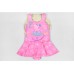 SW0185 ชุดว่ายน้ำเด็กผู้หญิง แขนกุดแบบบอดี้สูท กระโปรงเย็บติด ลาย Peppa Pig สีชมพู (ไม่มีหมวก) S.110