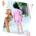 SW0158 ชุดว่ายน้ำเด็กผู้หญิง แบบบอดี้สูท แขนขาสั้น ลาย Peppa Pig พร้อมหมวกว่ายน้ำ สีชมพู (2ชิ้น) S.110/120