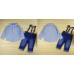 BO0194F เสื้อเชิ๊ตแขนยาวคอปกลายทาง+กางเกงยีนส์+สายเอี๊ยม S.90 (3ชิ้น)