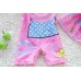 SW0158 ชุดว่ายน้ำเด็กผู้หญิง แบบบอดี้สูท แขนขาสั้น ลาย Peppa Pig พร้อมหมวกว่ายน้ำ สีชมพู (2ชิ้น) S.110/120