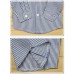 BO0194F เสื้อเชิ๊ตแขนยาวคอปกลายทาง+กางเกงยีนส์+สายเอี๊ยม S.90 (3ชิ้น)