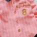 BO0239 ชุดเด็กผู้ชายออกงาน เสื้อเชิ๊ตแขนยาวลายทางสีส้ม หูกระต่ายจุดน้ำเงิน กางเกงยีนส์ขายาว (3ชิ้น) S.80
