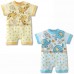 BS0948 ชุดบอดี้สูทเด็ก แขนสั้น ลายยีราฟ สีเหลือง S.80