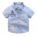 BO0538 เสื้อเชิ๊ตเด็กผู้ชายออกงาน คอปกแขนสั้นสีฟ้า