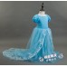 GI0867 ชุดเจ้าหญิงซินเดอเรลล่า Cinderella เชือกถักหลัง กระโปรงหางยาว สีฟ้า S.110/140