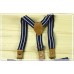 BO0194F เสื้อเชิ๊ตแขนยาวคอปกลายทาง+กางเกงยีนส์+สายเอี๊ยม S.90 (3ชิ้น)