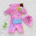 SW0158 ชุดว่ายน้ำเด็กผู้หญิง แบบบอดี้สูท แขนขาสั้น ลาย Peppa Pig พร้อมหมวกว่ายน้ำ สีชมพู (2ชิ้น) S.110/120