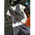 BO0534 ชุดสูทเด็กชาย กั๊กเย็บติดแขนสั้นสีขาว และกางเกงสีเทา (2ชิ้น) 