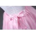 GI0899 ชุดราตรีเด็กผู้หญิงใส่ออกงานแขนกุดปักเลื่อม แต่งดอกไม้บนบ่า สีชมพูอ่อน 