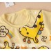 BS0948 ชุดบอดี้สูทเด็ก แขนสั้น ลายยีราฟ สีเหลือง S.80