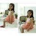 GI0066 ชุดเดรสเด็กผู้หญิง แขนระบาย กระโปรงเป็นชั้นๆ สีโอรส S.120