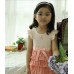 GI0066 ชุดเดรสเด็กผู้หญิง แขนระบาย กระโปรงเป็นชั้นๆ สีโอรส S.120