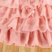 GI0066 ชุดเดรสเด็กผู้หญิง แขนระบาย กระโปรงเป็นชั้นๆ สีโอรส S.120