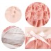 GI0066 ชุดเดรสเด็กผู้หญิง แขนระบาย กระโปรงเป็นชั้นๆ สีโอรส S.120