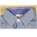BO0194F เสื้อเชิ๊ตแขนยาวคอปกลายทาง+กางเกงยีนส์+สายเอี๊ยม S.90 (3ชิ้น)