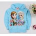 CO0191 เสื้อกันหนาวเด็ก ซิปหน้า แขนยาว พร้อมฮู้ด ลายเจ้าหญิง Frozen สีฟ้า 